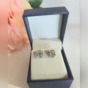 Brilliant White Sapphire Stud Earrings